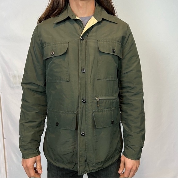 Jack Spade Green Utility Jacket Pockets Button Front Medium - Picture 1 of 12